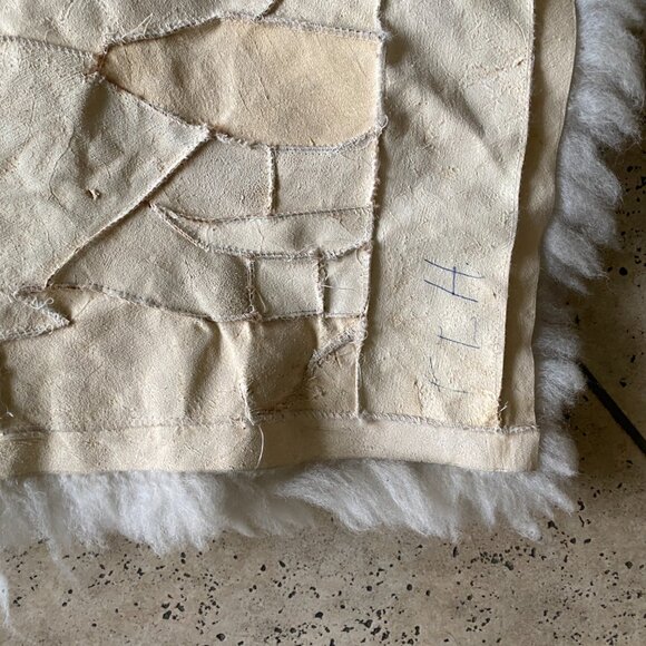 Vintage Llama Alpaca Fur Wall Hanging Rug Peru Tapestry Patchwork Hide 29"×43" - Picture 8 of 9